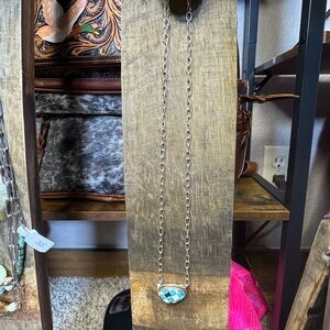 Hada Collection sterling Silver Turquoise Inlay Necklace NWT